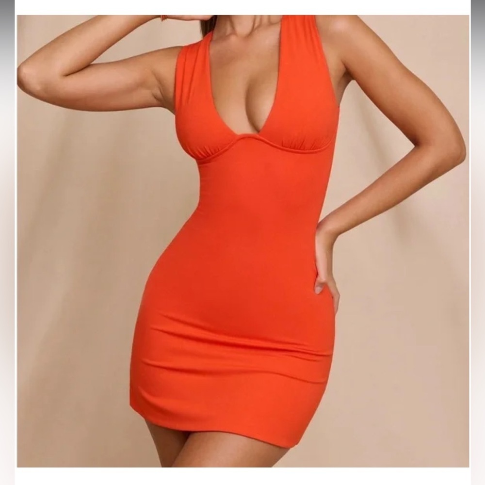 Oh Polly Tangerine Mini Dress Size 2